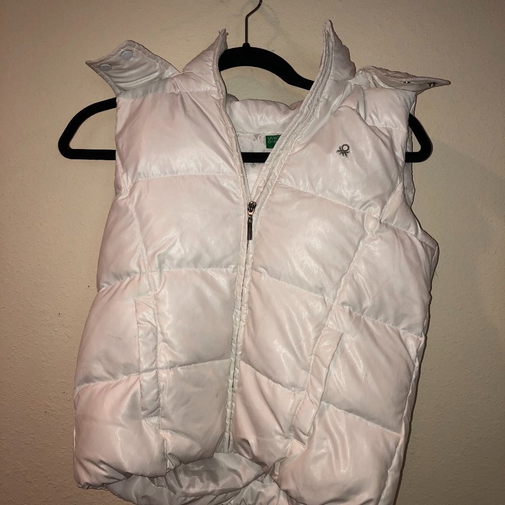 United Colors of Benetton white puffer vest